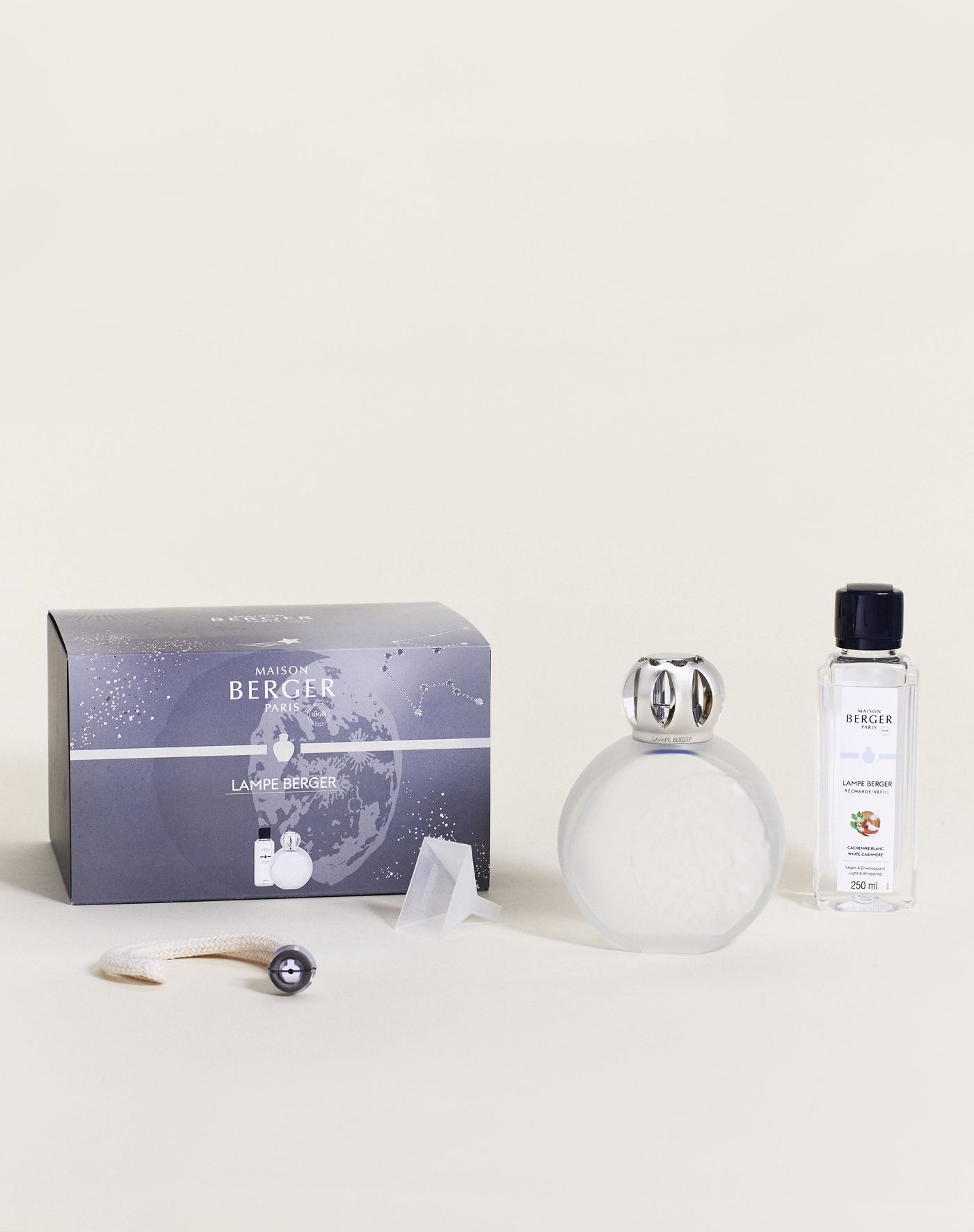 Astral Frosted Lamp Gift Set with White Cashmere
