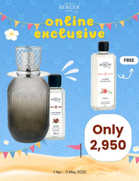 Glacon Grey Lamp Gift Set with Pure White Tea